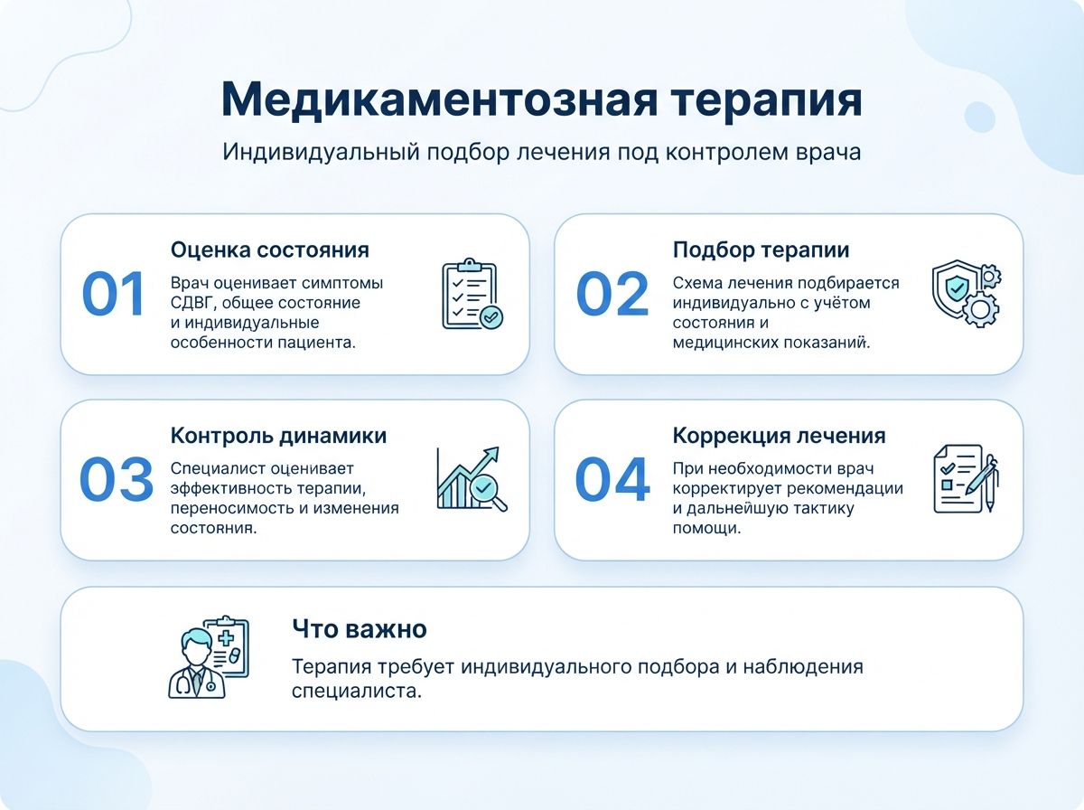 Лечение СДВГ в Ялте у детей и взрослыхинфографика